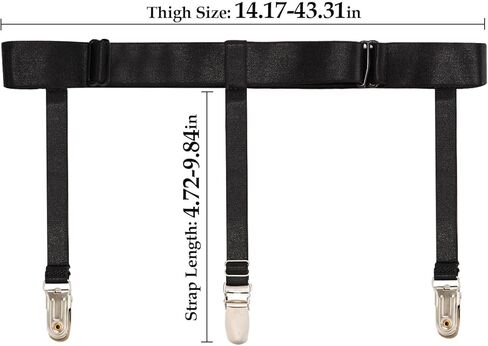 Women's Plus Size Thigh Garter Belts, Adjustable High Elastic Garter Belt and Stockings Set in Kuwait