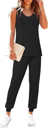 KISSMODA Two Piece OutFit Women Sleeveless Tank Top and Drawstring Jogger Pants 2026 Summer Trendy S-XXL in Saudi Arabia