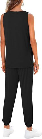 KISSMODA Two Piece OutFit Women Sleeveless Tank Top and Drawstring Jogger Pants 2026 Summer Trendy S-XXL in Saudi Arabia