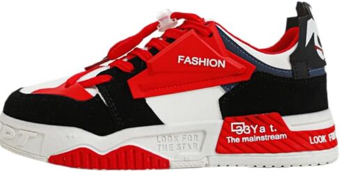 أحذية رياضية نسائية على الموضة أحذية رياضية جلدية متعددة الألوان قابلة للتنفس، منصة برباط أحذية رياضية كاجوال أحذية تزلج في الشارع in Kuwait