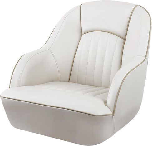 Seamander Pontoon Captains Bucket Boat Seat, 19.7H x 22.2L x 21.7D inches, Injection Molded Plastic Frame, Plush Foam Padding, Marine Grade Vinyl, 5x5 or 5x12 inch Mounting Pattern in Saudi Arabia