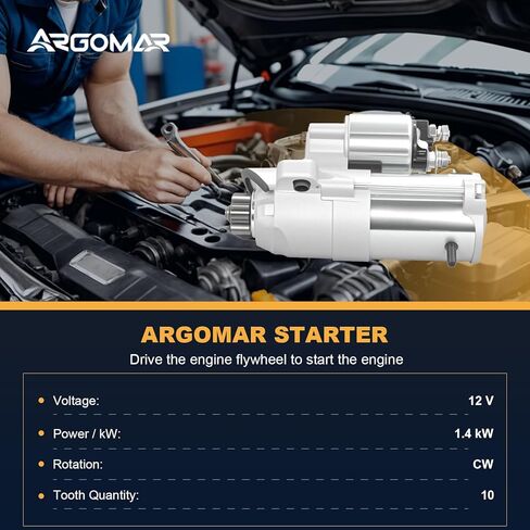 Starter Motor Compatible with Ford Explorer 11-19, Edge 07-18, Flex 09-19, Taurus 08-19 & Lincoln MKZ 13-16, MKX 07-18, MKS 09-16, MKT & Mercury Sable 08-09, 3.5L 3.7L, 12V 1.4KW 10T CCW 6692N in Kuwait