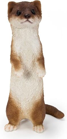 Hi-Line Gift Ltd. Standing Least Weasel Statue, Brown and White in Saudi Arabia