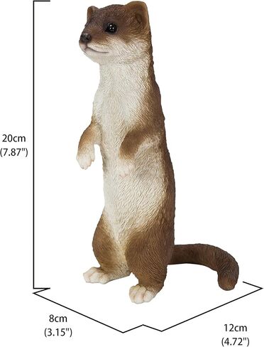 Hi-Line Gift Ltd. Standing Least Weasel Statue, Brown and White in Saudi Arabia