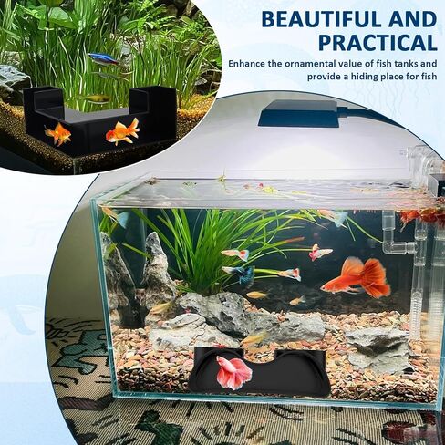 2Pcs Aquarium Underground Tunnel for Fish Shrimp Hideout Under Gravel Viewing Tunnel Cave Fish Decor Accessory in Saudi Arabia