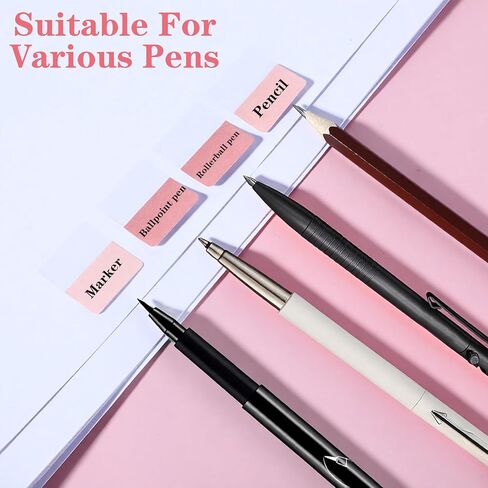 300 قطعة من علامات تبويب دفتر الملاحظات باللون الوردي، علامات تبويب صفحات ذاتية اللصق قابلة للكتابة، أعلام كتاب عملية لوضع علامات على الصفحات، تصنيف الملفات، احتياجات فرز القراءة اليومية، ملحقات الدراسة الأساسية in Kuwait