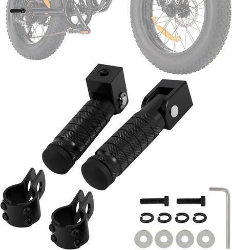 Ebike Pegs M8 E Bike Foot Pegs Foldable Passenger FootPegs Universal Compatible Fit for Ridstar Q20 Super 73 S1 S2 Y1 RX Macfox X1S X1S X X2 Electric Bike Non-Slip Rear Rest Pedals in Saudi Arabia