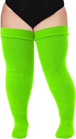 Plus Size Womens Thigh High Socks for Thick Thighs- Extra Long & Thick Over the Knee Stockings- Leg Warmer Boot Socks in Kuwait