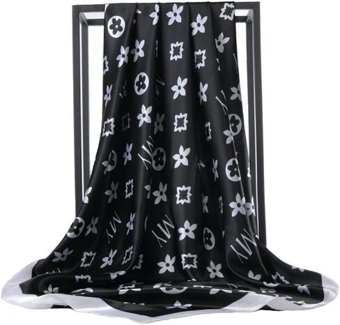 CHIDRA 35 inches Silk Feeling Formal Large Square Neck Scarf Head Hair Wraps Handkerchief for Women Girls in Saudi Arabia