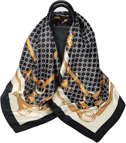 CHIDRA 35 inches Silk Feeling Formal Large Square Neck Scarf Head Hair Wraps Handkerchief for Women Girls in Saudi Arabia