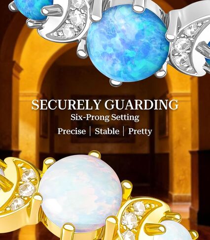 Opal Earrings for Women Gold Plated Hoop Earrings with Blue Opal Huggie with 925 Sterling Silver Post in Saudi Arabia