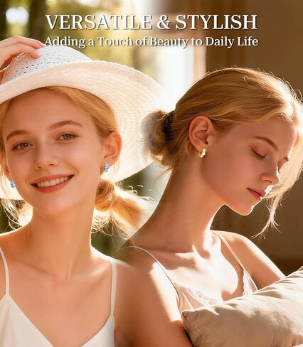 Opal Earrings for Women Gold Plated Hoop Earrings with Blue Opal Huggie with 925 Sterling Silver Post in Saudi Arabia