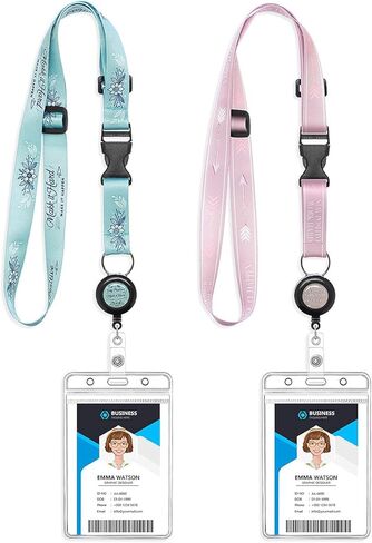 Stay Positive Cruise Lanyard with Retractable Badge Reel and Waterproof ID Holder, 2 Pack Adjustable Neck Strap for Cruise Ship Cards, Keys, Work Badge,Office, Nurse Essentials in Saudi Arabia