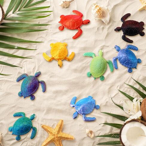 Soulchen 12 Pcs 3D Printed Turtle 3D Printed Animals Sea Turtles Toys Gradient Colors Flexible Animals Statue Desk Fidget Funny Positive Motivational Gifts for Office Home Decor in Kuwait