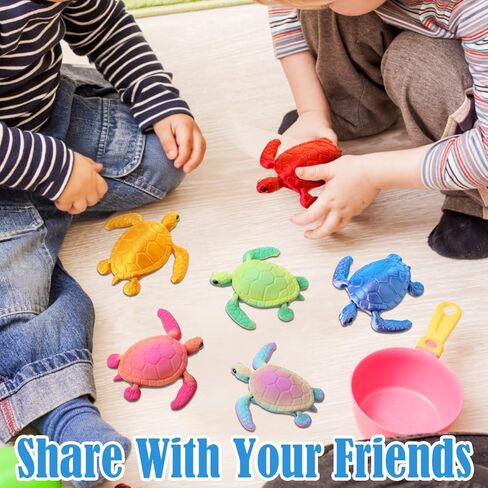 Soulchen 12 Pcs 3D Printed Turtle 3D Printed Animals Sea Turtles Toys Gradient Colors Flexible Animals Statue Desk Fidget Funny Positive Motivational Gifts for Office Home Decor in Kuwait
