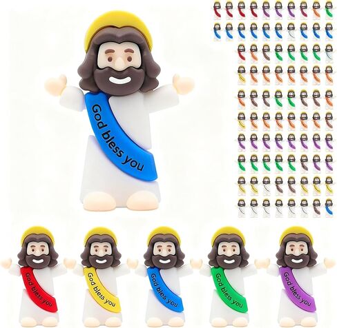 شخصيات يسوع الصغيرة الصغيرة 100 حزمة من شخصيات يسوع الصغيرة بكميات كبيرة، صغيرة كلاسيكية صغيرة منقذ المسيح الديني، ديكور عيد الفصح للاختباء والسعي، هدايا الحفلات الدينية، هدية المعمودية، حشو بيض عيد الفصح in Kuwait