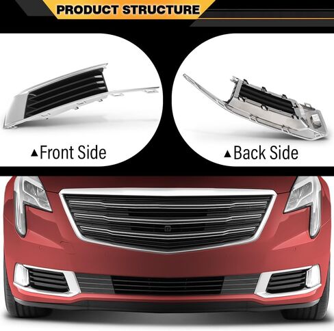 Front Fog Light Cover Bezel Chrome Trim Compatible with Cadillac XTS 2018-2019 Chrome Left and Right side in Saudi Arabia