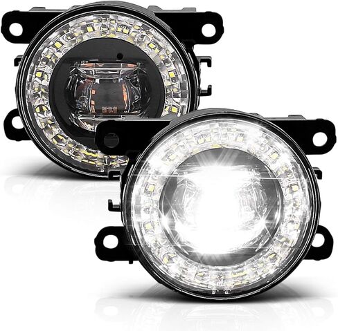 AmeriLite Crystal Full LED Fog Lights for Nissan Renault Citroen Ford Honda - Passenger and Driver Side in Saudi Arabia