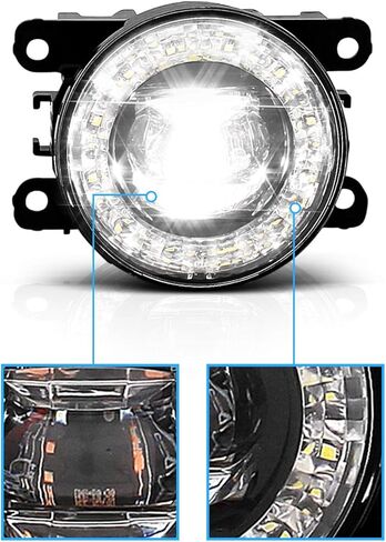 AmeriLite Crystal Full LED Fog Lights for Nissan Renault Citroen Ford Honda - Passenger and Driver Side in Saudi Arabia