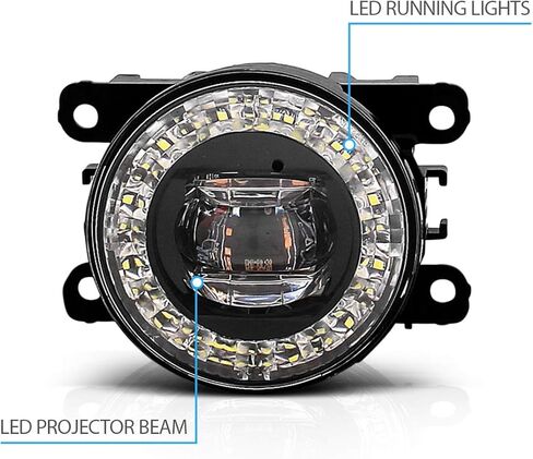 AmeriLite Crystal Full LED Fog Lights for Nissan Renault Citroen Ford Honda - Passenger and Driver Side in Saudi Arabia