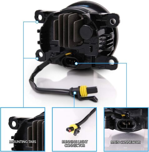 AmeriLite Crystal Full LED Fog Lights for Nissan Renault Citroen Ford Honda - Passenger and Driver Side in Saudi Arabia