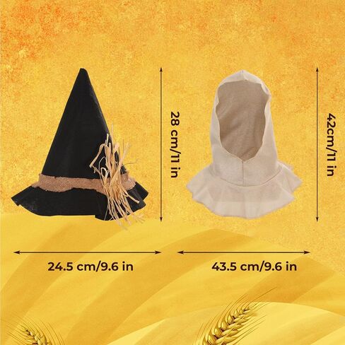 4PCS Scarecrow Costume Kids Scare Crow Outfit with Hat Shirt Pants Accessories Halloween Cosplay for Boys Girls in Saudi Arabia