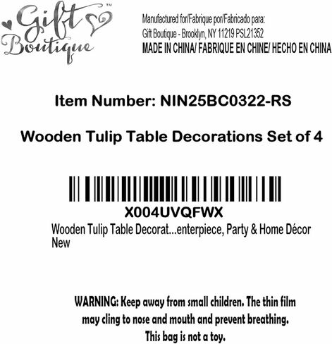 Gift Boutique 6Pcs Spring Tulip Wooden Signs Rustic Farmhouse Flower Table Decorations, Floral Tiered Tray Centerpieces, Tulips Flower Block Tabletop Home Decor in Saudi Arabia