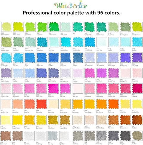 مجموعة أقلام ألوان مائية احترافية من DICEKOO مكونة من 96 لونًا ذات طرف مزدوج، وأقلام تحديد برأس فرشاة وإزميل، وحبر مائي، وعديم الرائحة ومقاوم للماء، ويمكن مزجها بسهولة، وحيوية، وناعمة، ومستلزمات فنية احترافية in Kuwait