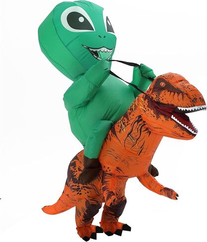 Alien Riding Dinosaur Inflatable Suit Dinosaur Costume Adult For Halloween Christmas Cosplay party in Saudi Arabia