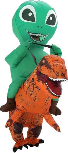 Alien Riding Dinosaur Inflatable Suit Dinosaur Costume Adult For Halloween Christmas Cosplay party in Saudi Arabia
