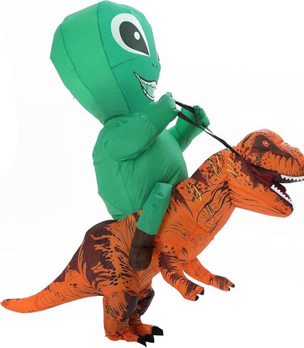 Alien Riding Dinosaur Inflatable Suit Dinosaur Costume Adult For Halloween Christmas Cosplay party in Saudi Arabia