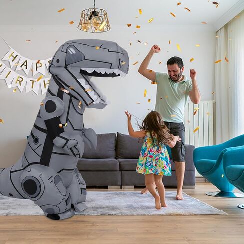 Inflatable Dinosaur Costume, Novel Blow Up Mechanical T-rex Dino Costume for Halloween Party Parade Cosplay in Kuwait