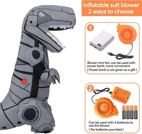 Inflatable Dinosaur Costume, Novel Blow Up Mechanical T-rex Dino Costume for Halloween Party Parade Cosplay in Kuwait