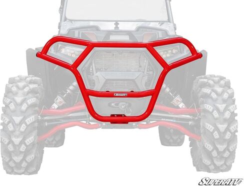 المصد الأمامي SuperATV متوافق مع Polaris RZR 900، أحمر، هيكل فولاذي، مطلي بالطاقة مقاوم للأشعة فوق البنفسجية، مصد عالي التحمل لـ UTV، انظر الملاءمة، صنع في الولايات المتحدة الأمريكية in Saudi Arabia