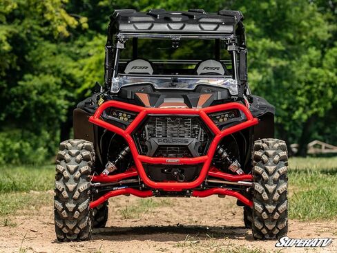 المصد الأمامي SuperATV متوافق مع Polaris RZR 900، أحمر، هيكل فولاذي، مطلي بالطاقة مقاوم للأشعة فوق البنفسجية، مصد عالي التحمل لـ UTV، انظر الملاءمة، صنع في الولايات المتحدة الأمريكية in Saudi Arabia