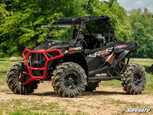 المصد الأمامي SuperATV متوافق مع Polaris RZR 900، أحمر، هيكل فولاذي، مطلي بالطاقة مقاوم للأشعة فوق البنفسجية، مصد عالي التحمل لـ UTV، انظر الملاءمة، صنع في الولايات المتحدة الأمريكية in Saudi Arabia