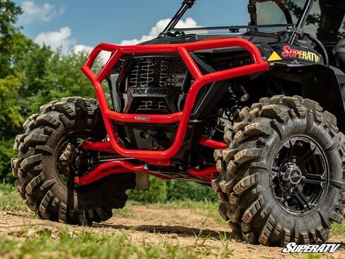 المصد الأمامي SuperATV متوافق مع Polaris RZR 900، أحمر، هيكل فولاذي، مطلي بالطاقة مقاوم للأشعة فوق البنفسجية، مصد عالي التحمل لـ UTV، انظر الملاءمة، صنع في الولايات المتحدة الأمريكية in Saudi Arabia
