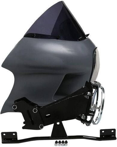 TCT-MOTORPARTS 7" Front Upper Fairing Cowl Windshield Headlight w/Mount Kits Fit For Harley Dyna Street Bob Low Rider FXR in Kuwait