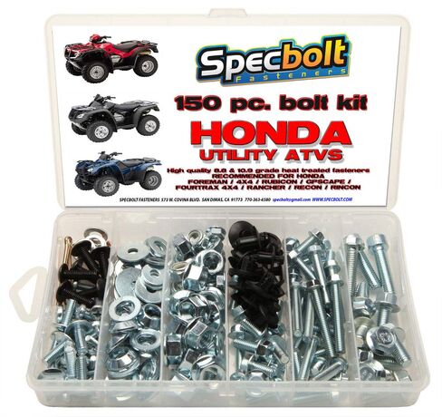 Specbolt Fasteners 150pc Maintenance Restoration OE Spec Motorcycle Bolt Kit for Honda Utility ATV Quad Foreman 4x4 Rubicon GPScape Four Trax 4x4 Rancher Recon Rincon in Saudi Arabia
