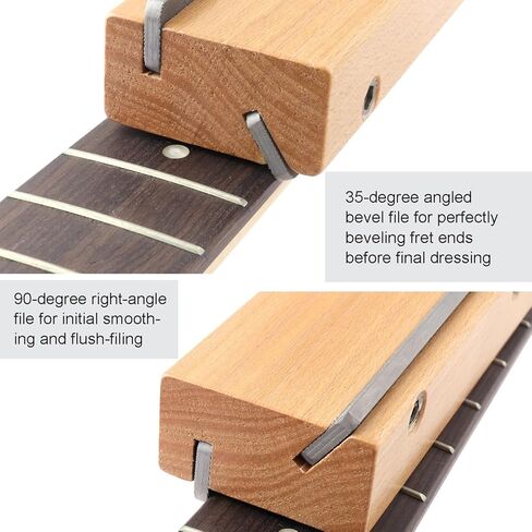 Metallor Guitar Fret Leveling File Wood Guitar Fingerboard Leveling Flat File for Fret Dressing Fret Sanding with Wood Handle Guitar Luthier Tools Repair Tools. in Kuwait
