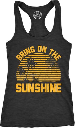 قميص بدون أكمام للسيدات للياقة البدنية يحمل قميص Sunshine Tanktop برسومات مرحة للعطلات الصيفية in Saudi Arabia