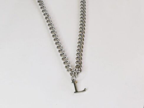 Handmade Silver Curb Chain Initial Necklace, Custom Gold Letter Choker, Waterproof, Tarnish-Free, Gift for Boyfriend Girlfriend Wife Husband in Saudi Arabia