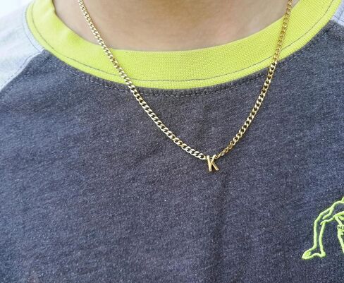 Handmade Silver Curb Chain Initial Necklace, Custom Gold Letter Choker, Waterproof, Tarnish-Free, Gift for Boyfriend Girlfriend Wife Husband in Saudi Arabia