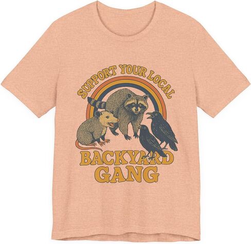 Support Your Local Backyard Gang T-Shirt, Funny Raccoon Opossum Crow Shirt in Saudi Arabia