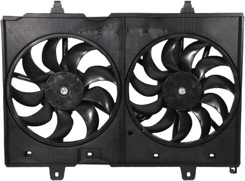 621-161 LINNCAS مروحة تبريد الرادياتير مراوح مزدوجة تناسب 2008 2009 2010 2011 2012 2013 لنيسان لروج 2014 2015 لنيسان لروج سيليكت مجموعة مروحة مكثف الرادياتير باللون الأسود in Kuwait