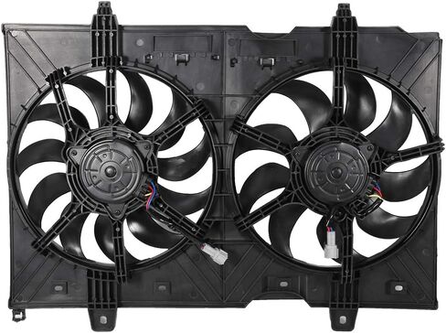 621-161 LINNCAS مروحة تبريد الرادياتير مراوح مزدوجة تناسب 2008 2009 2010 2011 2012 2013 لنيسان لروج 2014 2015 لنيسان لروج سيليكت مجموعة مروحة مكثف الرادياتير باللون الأسود in Kuwait