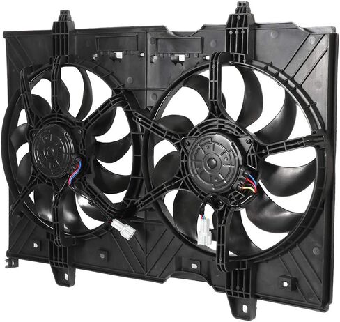 621-161 LINNCAS مروحة تبريد الرادياتير مراوح مزدوجة تناسب 2008 2009 2010 2011 2012 2013 لنيسان لروج 2014 2015 لنيسان لروج سيليكت مجموعة مروحة مكثف الرادياتير باللون الأسود in Kuwait