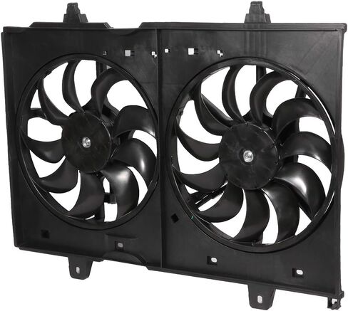 621-161 LINNCAS مروحة تبريد الرادياتير مراوح مزدوجة تناسب 2008 2009 2010 2011 2012 2013 لنيسان لروج 2014 2015 لنيسان لروج سيليكت مجموعة مروحة مكثف الرادياتير باللون الأسود in Kuwait