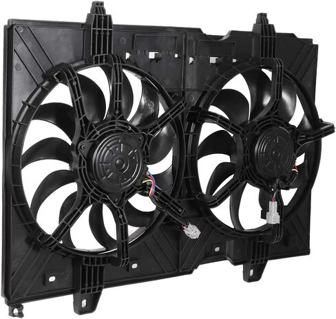 621-161 LINNCAS مروحة تبريد الرادياتير مراوح مزدوجة تناسب 2008 2009 2010 2011 2012 2013 لنيسان لروج 2014 2015 لنيسان لروج سيليكت مجموعة مروحة مكثف الرادياتير باللون الأسود in Kuwait