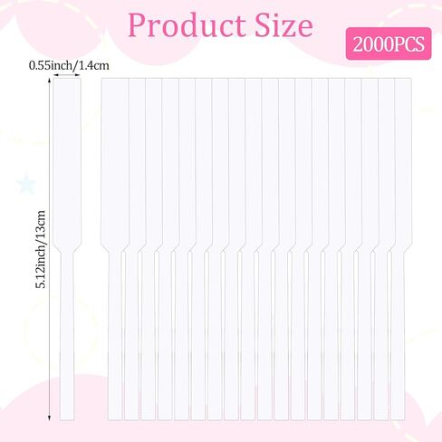 2000 Pcs Perfume Test Strips, White Paper Fragrance Blotters Disposable Highly Absorbent Scent Strips for Essential Oils, Aromatherapy, Diffuser and Fragrance Testing in Kuwait